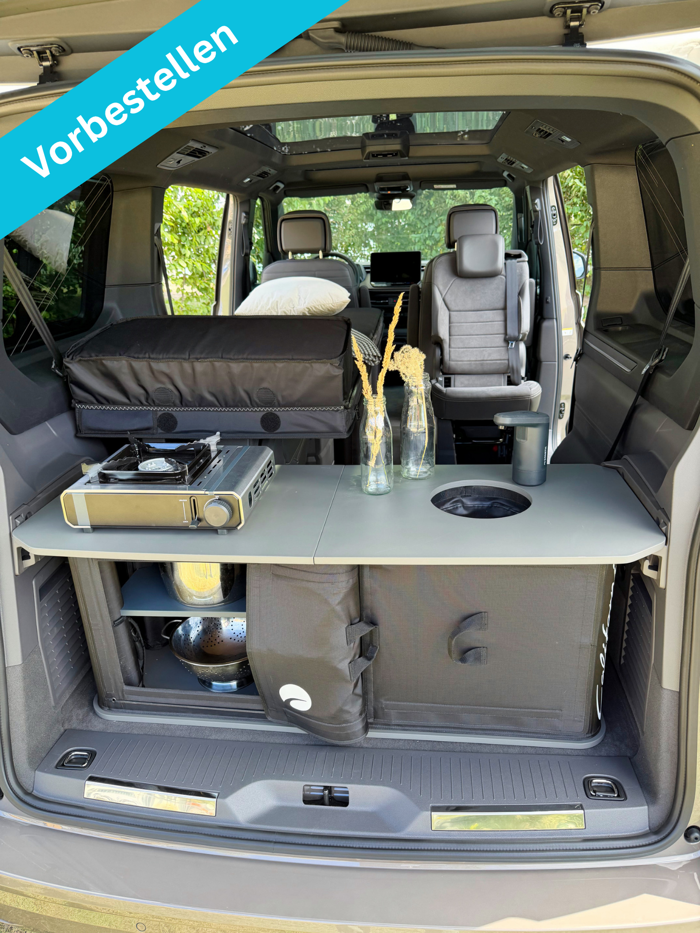 Vorbestell-Set: Aufblasbare Küche & Bett für VW California Beach / Multivan