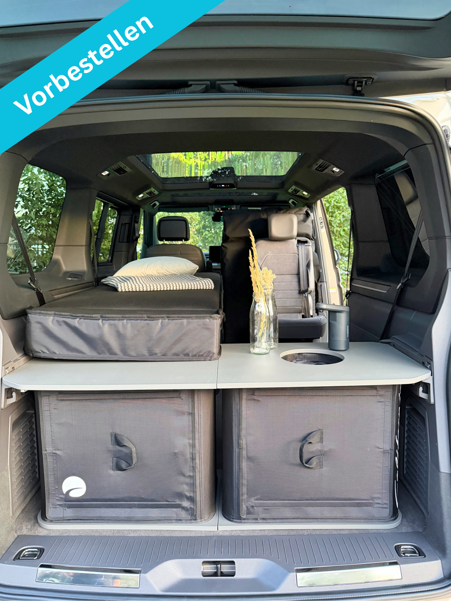 Vorbestell-Set: Aufblasbare Küche & Bett für VW California Beach / Multivan