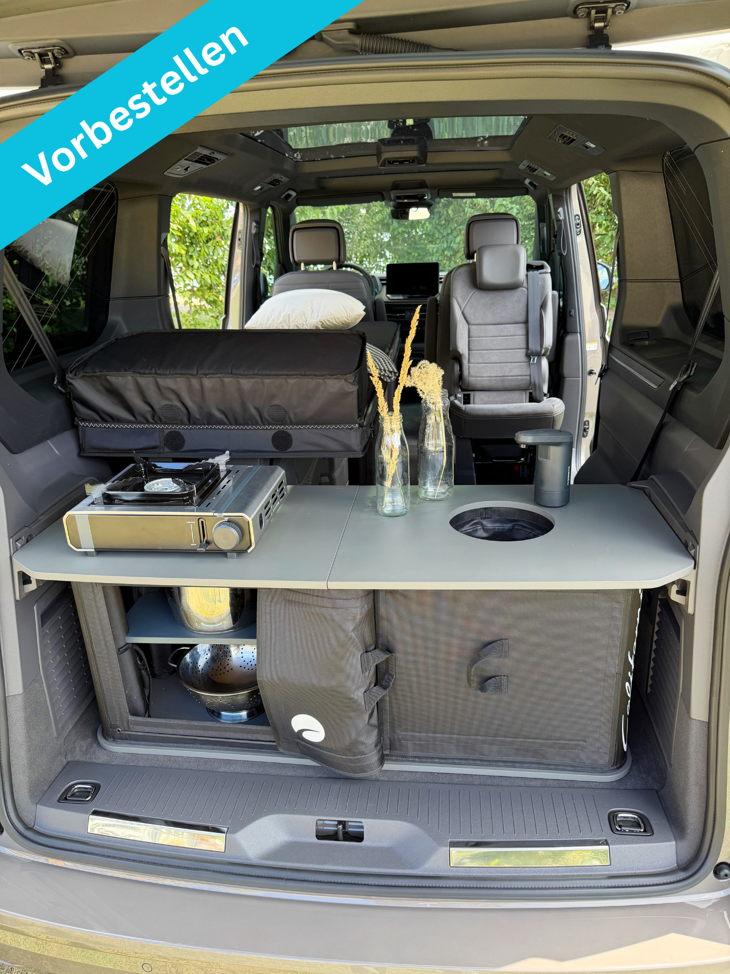 Vorbestell-Set: Aufblasbare Küche & Bett für VW California Beach / Multivan