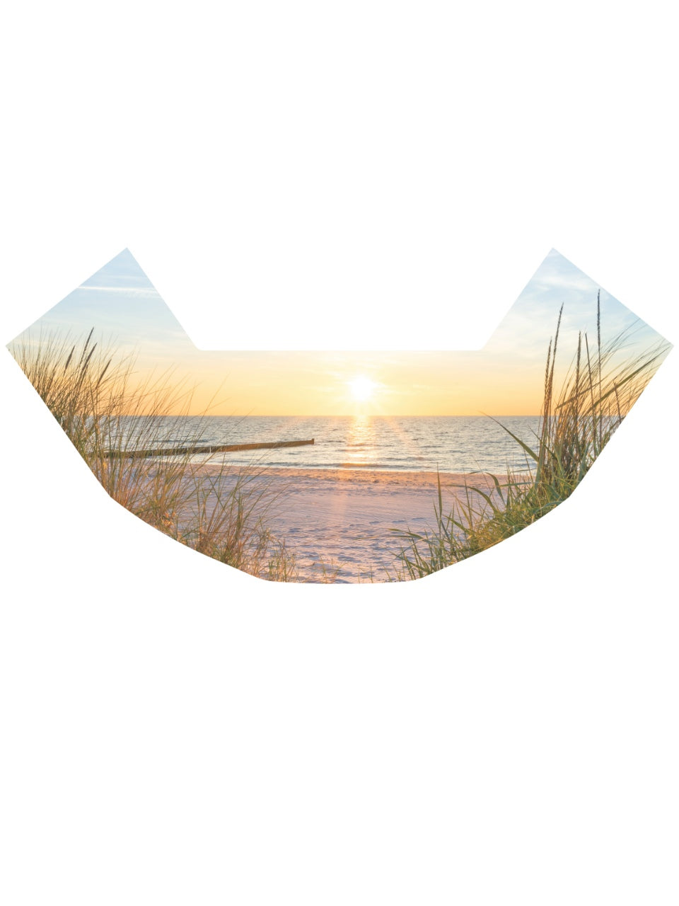 Thermal mat with beach sunset motif
